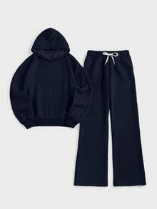 Sweetra 2pcs Y2K Star & Leopard Print Hoodie And Sweatpants Set, Fashionable Streetwear