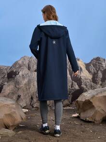 In My Nature 女士长袖拉链连帽长款户外雨衣夹克