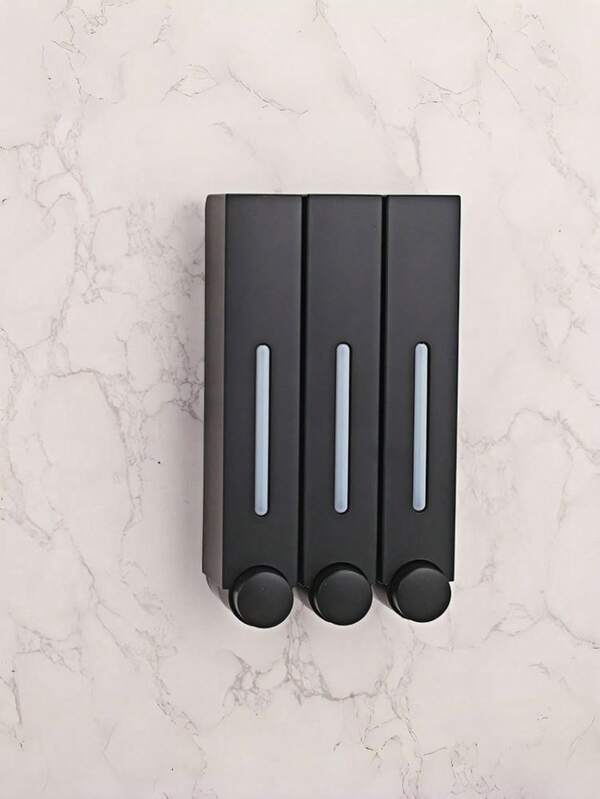 Dispensador de jabón montado en la pared sin taladro de 450ml con base adhesiva - Dispensador transparente a prueba de agua para champú/gel de baño para el baño/ducha | Organizador para la renovación del hogar en verano (a prueba de fugas)