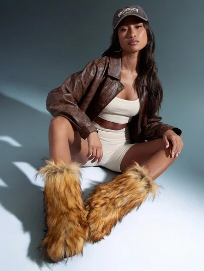 SHUZIA Women Warm Comfortable Furry Winter Boots