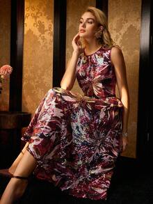 MOTF Soiréza 女式亮片刺绣喇叭A字连衣裙 - 彩色 - 查看 6