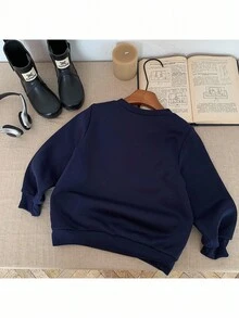 秋冬少女可爱熊图案针织休闲圆领卫衣