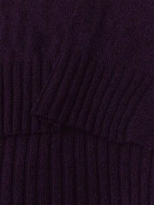 Calvaya Plus Size Casual Solid Color Side Slit Knit Vest, Autumn/Winter - Purple - View 8
