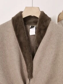 Rafferiza Women's Overcoat With Faux Fur Collar - Khaki - View 7