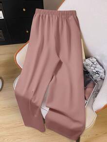 GlowEve CURVE Quần ống đứng viền tương phản thường ngày cỡ lớn dành cho nữ - Hồng - Xem 2