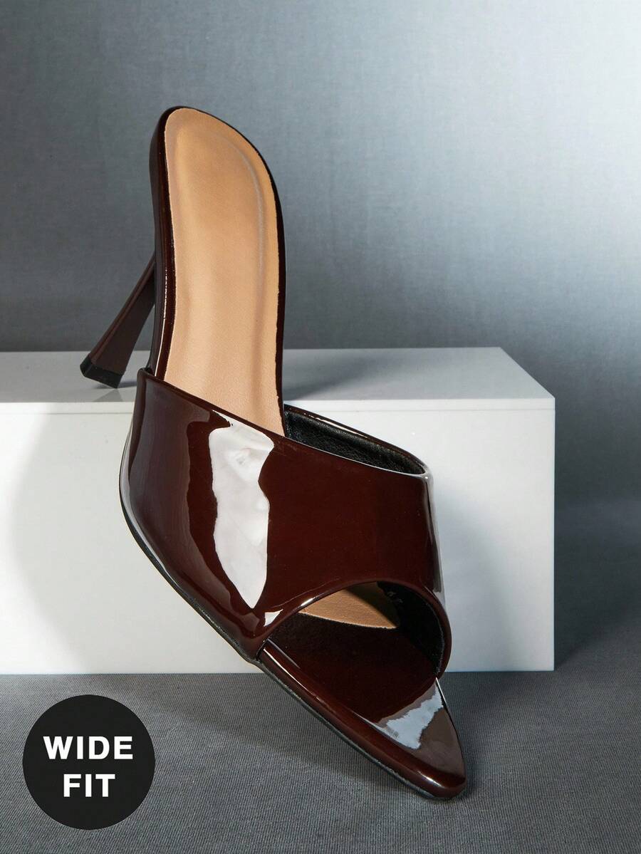 SHUZIA Women's Wide-Fit Point Toe Classic Heeled Sandals - Brown - View 1