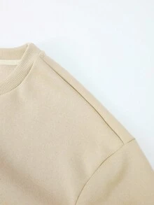 INAWLY 女士休闲刺绣保暖长袖运动衫，秋冬 - 杏色 - 查看 4