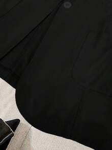 GlowEve CURVE Plus Size Women Solid Color Lapel Neck Long Sleeve Casual Blazer Winter Fall Autumn - Black - View 4