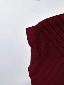 GlowEve Women's Solid Color Round Neck Button Decor Casual Versatile Knit Top