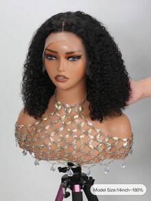 Jerry Curl Bob 13x4 Lace Front Wig Human Hair 180% Density Pre Plucked Baby Hair Bleached Knots Natural Hairline Install For Women Natural Black - 9AM Hair Sport Vacation Travel Festival Prom Outdoor Cosplay Campus School Beach Wedding Camping Holiday Outfits Summer Outfits Vacay Vibes Charm Elegant Casual Y2k Fashion Styles Ss25 Breathable Cap Heat Adjustable Straps