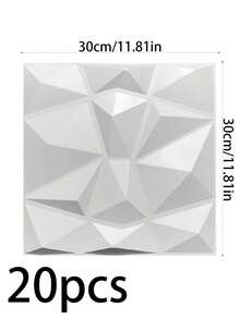 SHEIN 50 Tấm ốp tường PVC họa tiết kim cương 3D – Hoàn hảo cho phòng khách, phòng ngủ, nhà bếp, tường sau TV, hành lang và trang trí văn phòng, kích thước 11.8x11.8 inch, trang trí kim cương. - trắng - Xem 10