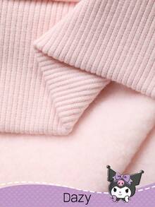 DAZY HELLO KITTY AND FRIENDS | SHEIN 少女圆领卡通图案针织卫衣和裤子套装，秋季 - 粉色 - 查看 8