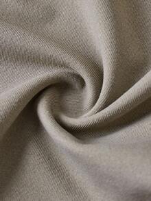 SHEIN Girlism Áo thun cổ vuông dài tay thoải mái, tối giản, ôm vừa vặn dành cho bé gái tuổi teen - Màu Khaki - Xem 5