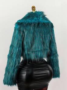 Amplova 女士时尚人造毛皮长袖夹克 - 彩色 - 查看 10