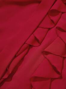 Chiquease Women's Romantic Style Long Dress With Ruffle Hem Party Dress Wedding Guest Dress For Women Graduation Dress Prom Dress Elegant Dresses Red Dress Christmas Women's Clothing New Year Dress Formal Clothing - Red - View 8