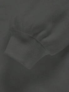 男童休闲简约卡通字母图案宽松长袖卫衣，适合秋冬季节穿着。 - 深灰色 - 查看 5
