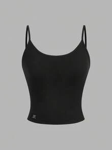 SHEIN EZwear 4 件套女士休闲紧身字母刺绣图案短款背心套装，百搭、舒适、时尚，适合夏季 - 彩色 - 查看 14