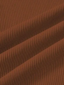 SHEIN Clasi Women Corduroy A-Line Buttoned Slit Elegant Skirt