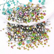 2-6 mm, 6 dimensiuni mixte, 1440 buc/pachet, auriu strălucitor, spate argintiu, spate plat, pietre decorative fără fixare termică, mărgele artistice cu diamant, strasuri, manichiură DIY, decorațiuni, brelocuri, pietre prețioase, consumabile - Dimensiuni mixte - Vizualizare 32