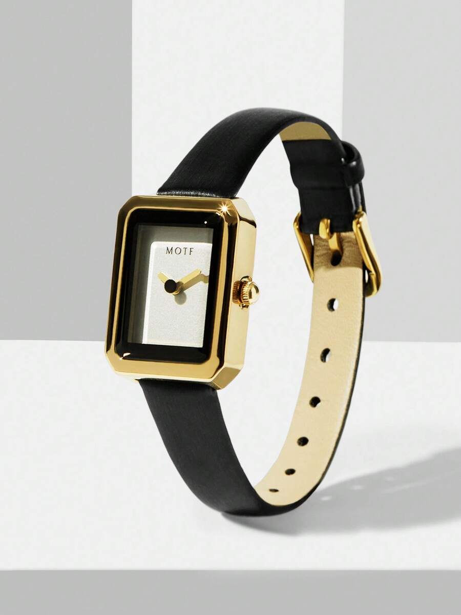 MOTF PREMIUM Đồng hồ thạch anh kim vuông - màu đen - Xem 2