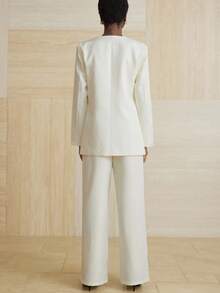 Aveloria Modichic 3 Pieces Set: Chinese Style Exquisite Button Vest, Long Sleeve Collarless Jacket, And Straight Leg Pants