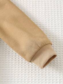 Cozy Pixies Baby Girl Cartoon 3D Plush Bow & Bear Pattern Crew Neck Long Sleeve Soft Warm Sweatshirt, Suitable For Autumn/Winter