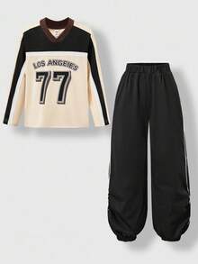 SHEIN Explorewe Big Boy's Black Streetwear Back-To-School Autumn School ...