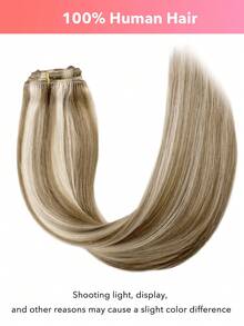 7PCS Straight Clip In Hair Extensions 100% Real Human Hair 14-24 Inch 115G Double Weft Invisible Clip Hair Extensions Remy Natural Human Hair For Women Girls Daily Use - S8/60 - View 3