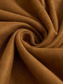 Aveloria Modichic Faux Suede Fabric, Commuter Design, Waist Belt Decor, Fashionable V-Neck Pleated Batwing Sleeve Dress