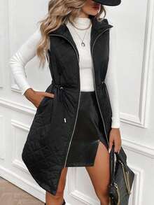 Ellevyn 女士双面无袖夹克，时尚百搭，冬季 - 黑色 - 查看 10