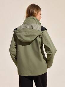 Easithlete 女士户外休闲宽松拉链风衣夹克 - 軍綠色 - 查看 4