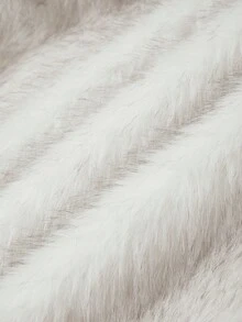 Ellevyn Chaqueta casual de mujer de manga larga con capucha, abierta por delante, de piel sintética suave y holgada, color gris claro, para otoño/invierno - Blanco - Ver 12