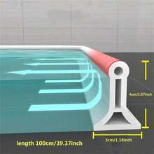 SHEIN 1roll 1m/39.37inch Floor Water Stopper Strip, Bathtub Shower Splash Guard, Shower Threshold Water Dam, Bendable Waterproof Seal Strip, Dry Wet Separation Seal Strip Floor Water Insulation Self-Adhesive ArtifactFor Kitchen Countertops And Bathroom Sinks
