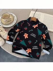 SHEIN 3pcs Young Girl Halloween Graphic Knit Stand Collar Casual T-Shirt Set - Multicolor - View 6