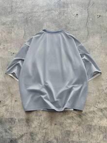 AXEPEAK Men's Knitted Casual Loose Fit Short Sleeve T-Shirt, Fashionable And Everyday Wear