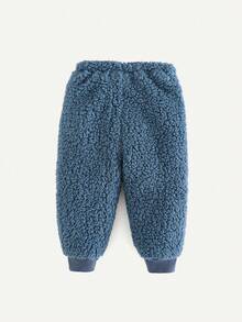 Cozy Pixies Set 2 buc. Hanorac cu mânecă raglan și pantaloni groși pentru bebeluși băieți, ținută călduroasă de iarnă - Albastru - Vizualizare 4