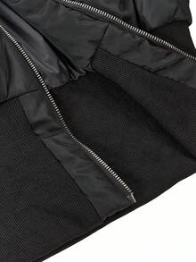 Amplova Chaqueta con cremallera de piel sintética de patchwork para otoño/invierno - Multicolor - Ver 16
