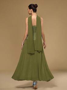 Coutiva 女士时尚露肩紧身优雅鸡尾酒会礼服 - 綠色 - 查看 2