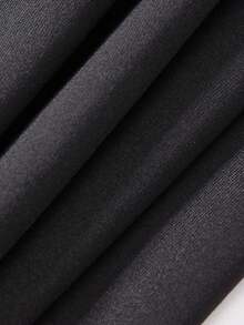 Young Girls Casual Versatile Comfortable Letter & Graphic Print Solid Color Leggings - Black - View 4