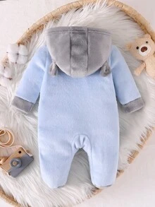 Bộ đồ liền thân dài tay thường ngày in hình gấu dễ thương dành cho bé trai sơ sinh/trẻ mới biết đi - Nhiều màu - Xem 2