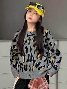 Dazy Kids 女童豹纹开衫