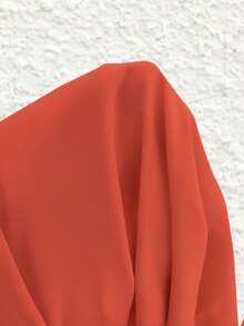 EMERY ROSE Áo sơ mi dài tay cổ và tay áo viền màu tương phản cỡ lớn mặc thường ngày/đi làm - trái cam - Xem 3