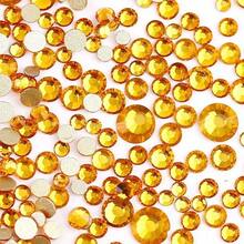 2-6 mm, 6 dimensiuni mixte, 1440 buc/pachet, auriu strălucitor, spate argintiu, spate plat, pietre decorative fără fixare termică, mărgele artistice cu diamant, strasuri, manichiură DIY, decorațiuni, brelocuri, pietre prețioase, consumabile - Dimensiuni mixte - Vizualizare 25