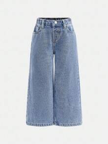 2件装女童宽松保暖牛仔裤，秋季服装，黑色和蓝色，女童冬季牛仔裤 - 彩色 - 查看 6