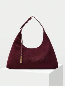 MOTF PREMIUM SOLID SUEDE OVERSIZED BUCKET SHOULDER BAG, PERFECTLY MATCHING WITH FALL OUTFITS WOMEN