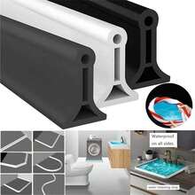 SHEIN 1roll 1m/39.37inch Floor Water Stopper Strip, Bathtub Shower Splash Guard, Shower Threshold Water Dam, Bendable Waterproof Seal Strip, Dry Wet Separation Seal Strip Floor Water Insulation Self-Adhesive ArtifactFor Kitchen Countertops And Bathroom Sinks