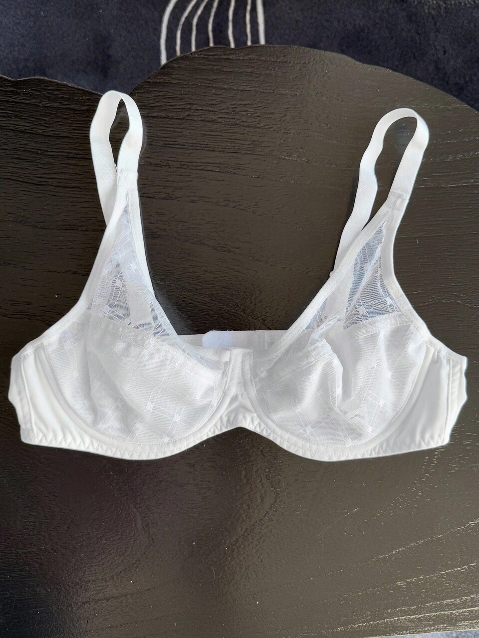 Lace Patchwork Adjustable Spaghetti Strap Slightly Gathered Women Bra Lingerie
