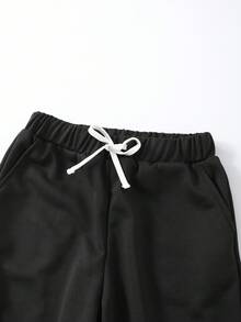 Tween Girl Oversized Bow Hip-Hop Street Loose Casual Sports Pants, Suitable For Autumn/Winter Girl Fall - Black - View 5