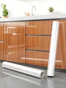 SHEIN 1 卷透明台面保护膜，防水、防油、耐热（450°F），自粘式覆盖，适用于厨房、橱柜、桌子、家具和大理石表面墙纸墙贴房间装饰墙贴 - 白色 - 查看 6