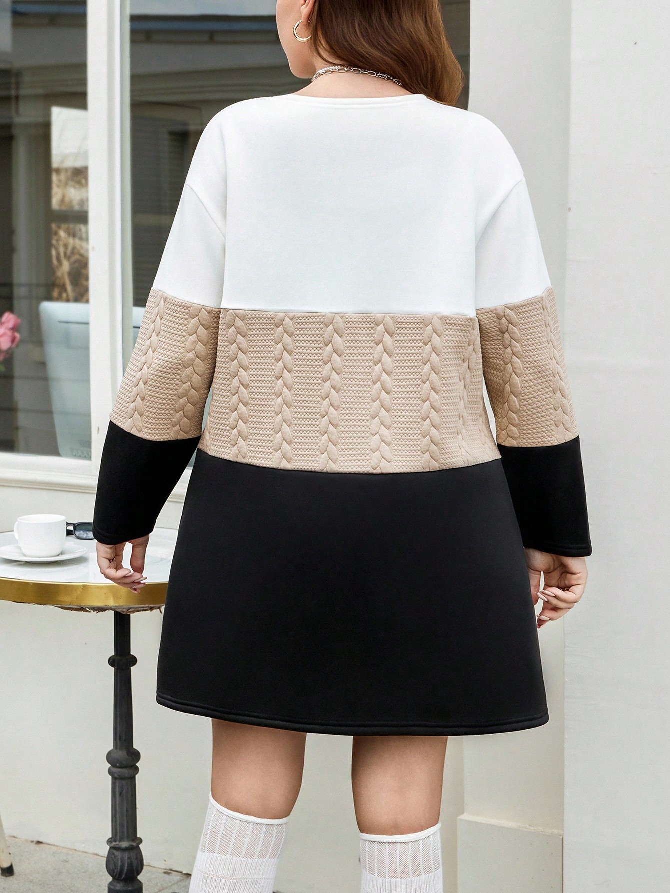 A&M LUNE معطف كاجوال فضفاض بأكمام طويلة وياقة مفتو...